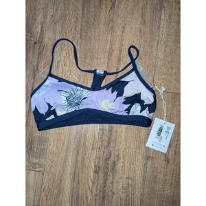 Carve Designs Women's Stinson Bikini Top Bolinas Floral Pink Blue Size XS